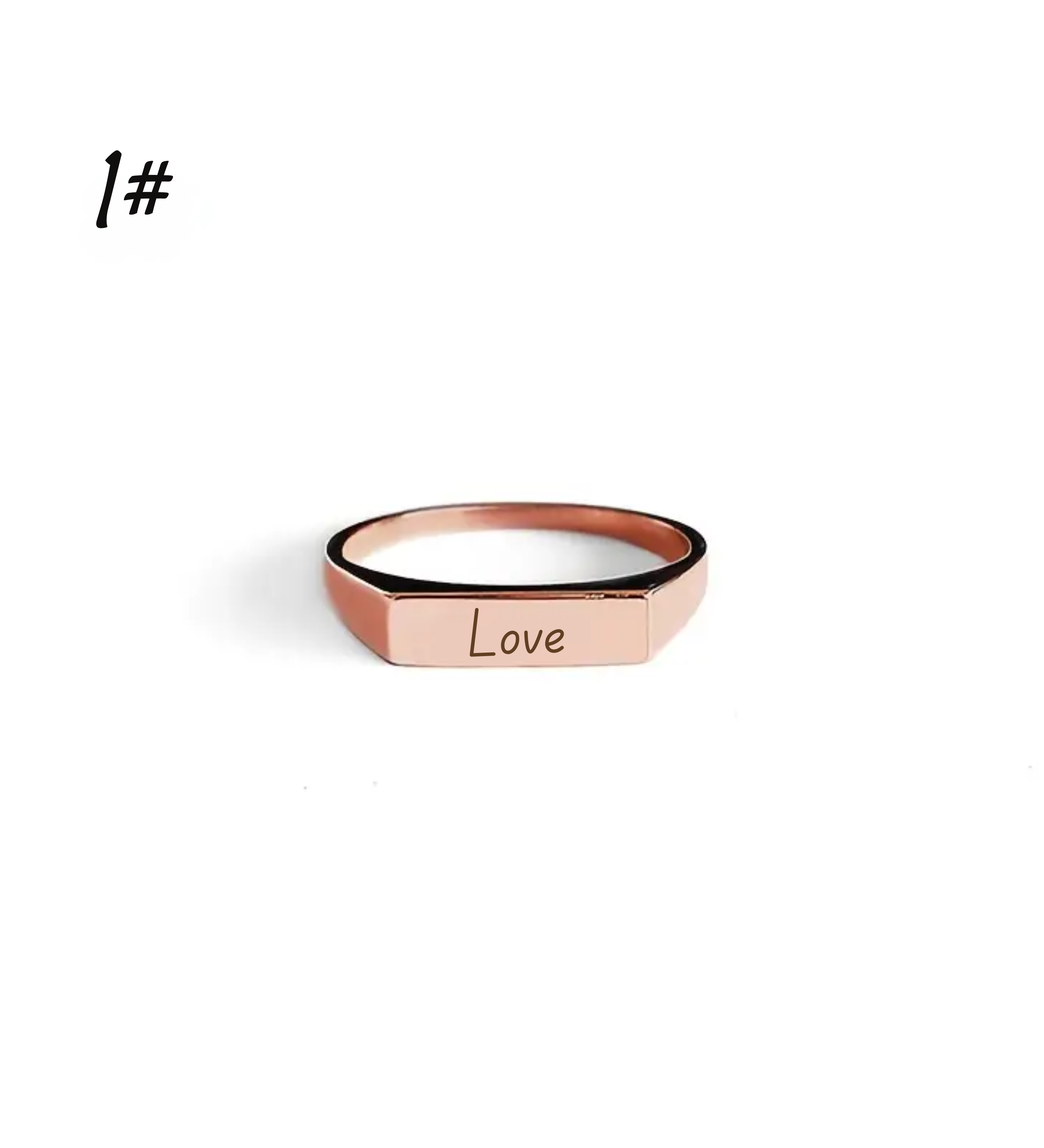 Bague femme mot gravé  – Acier Inoxydable