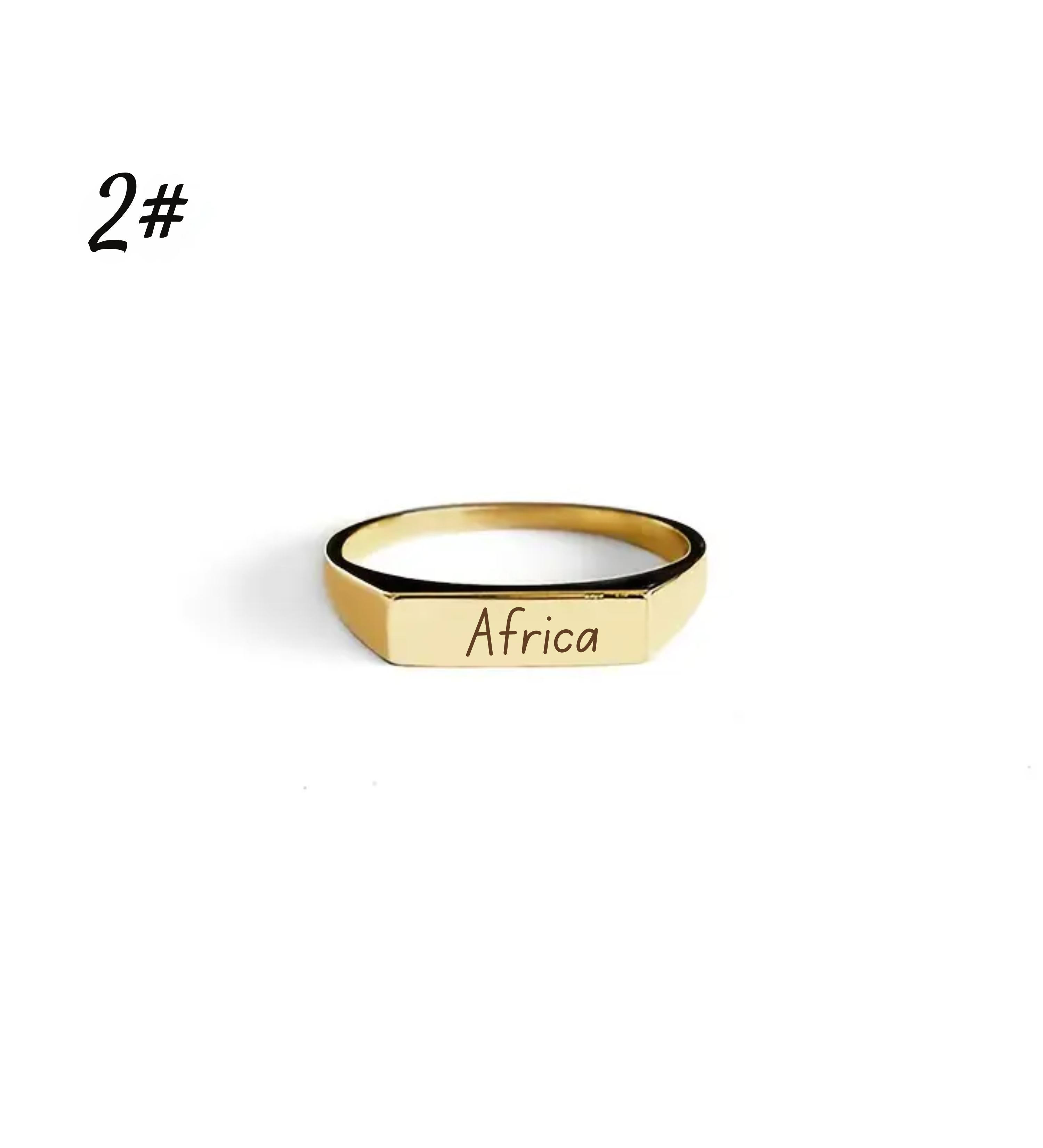 Bague femme mot gravé  – Acier Inoxydable