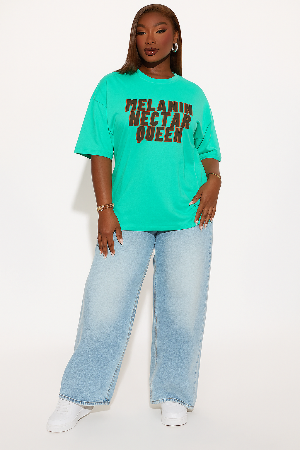 MELANIN Crew-Neck Oversize T-shirt