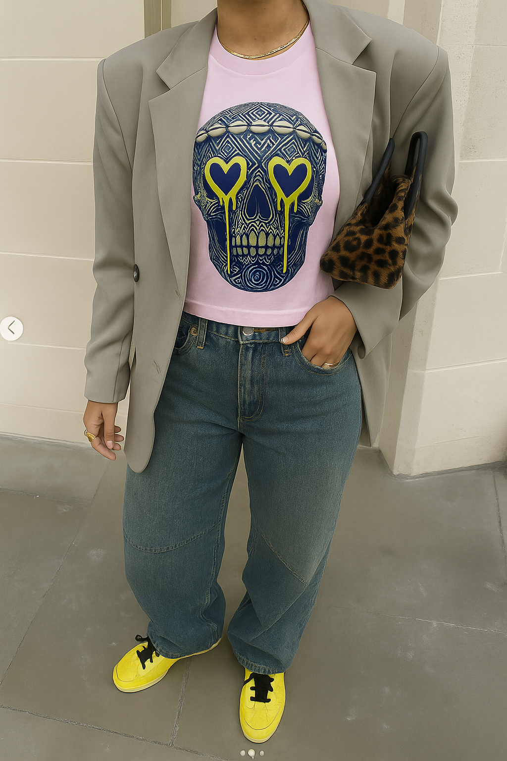 Gothic. Crew-Neck Oversize T-shirt