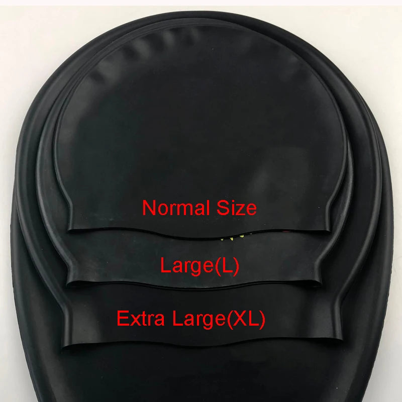 Extra große Badekappe aus Silikon für lange Zöpfe, wasserdicht