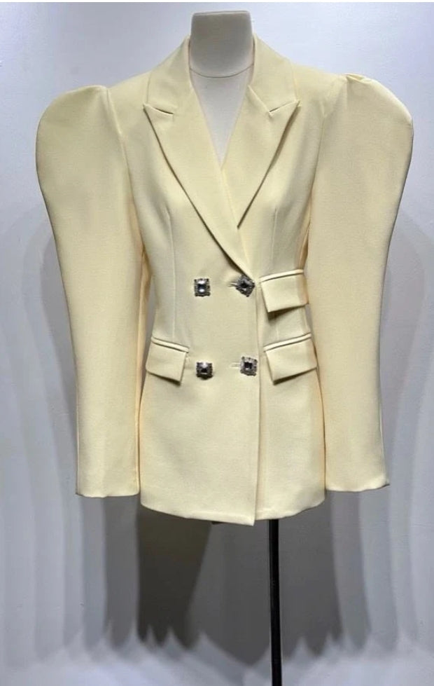 Blazer femme marron à épaules structurées