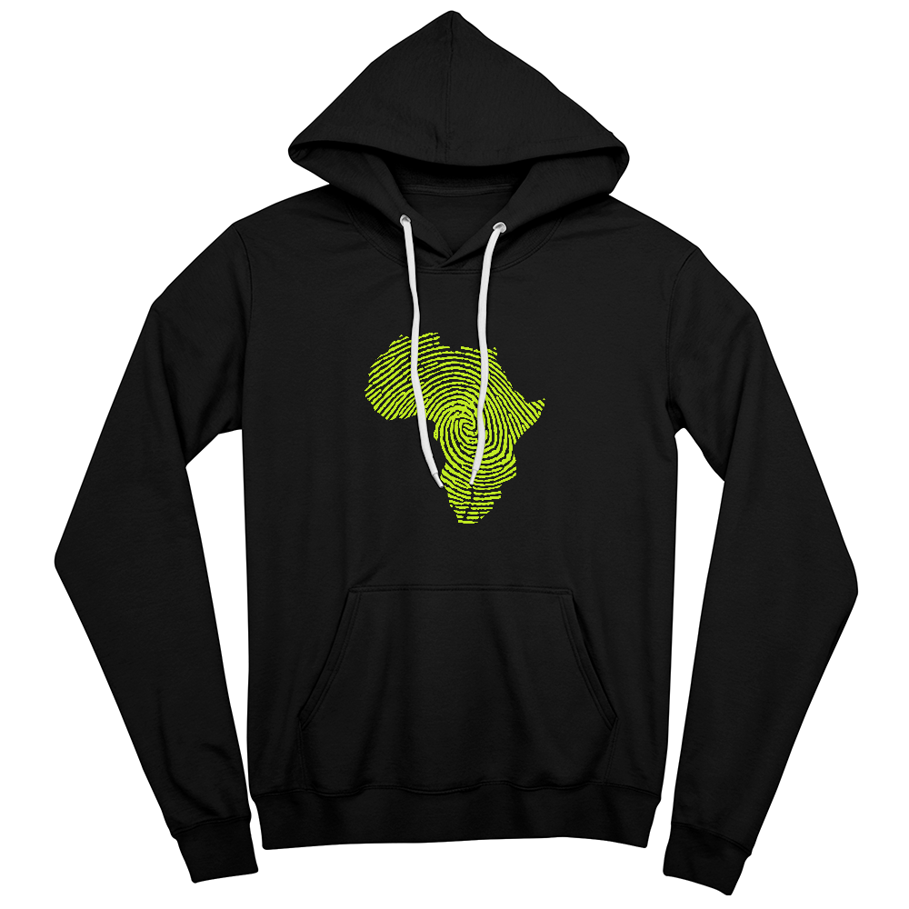Africa map fingerprint hoodie