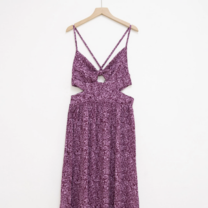 Long printed strappy dress