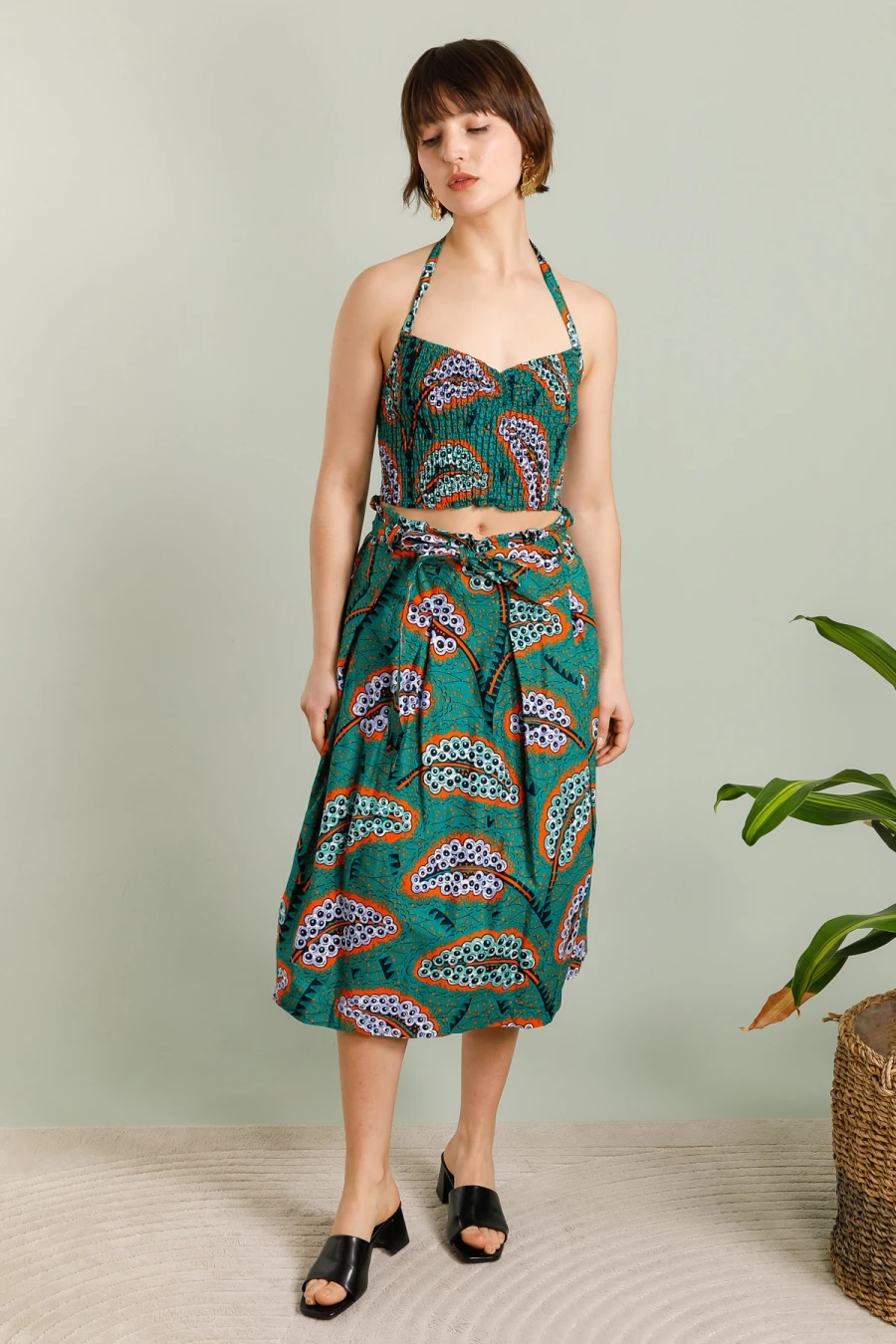 Cotton wax printed skirts